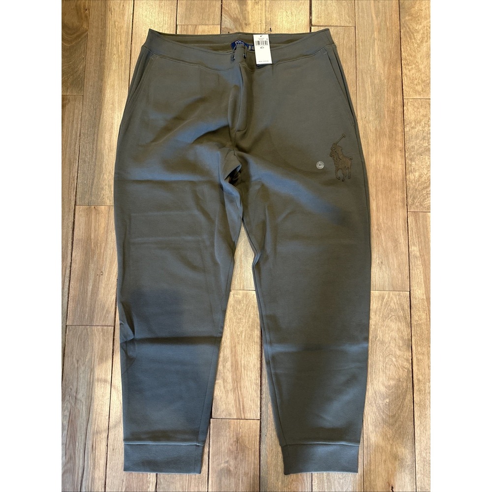 Polo Ralph Lauren Men 3XLT BIG PONY Olive Embossed Logo Double Knit Jogger Pants